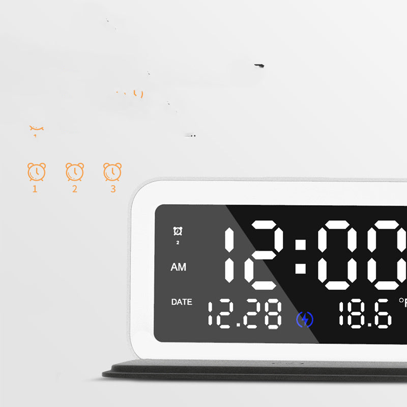 6-in-1 Wireless Charging Clock: LED Night Light and Fast Charger