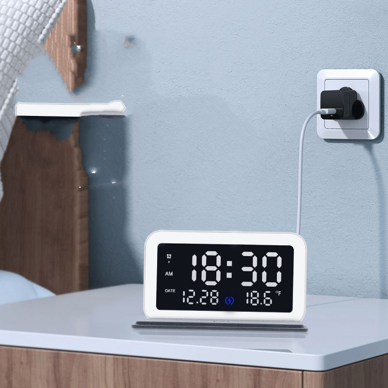 6-in-1 Wireless Charging Clock: LED Night Light and Fast Charger