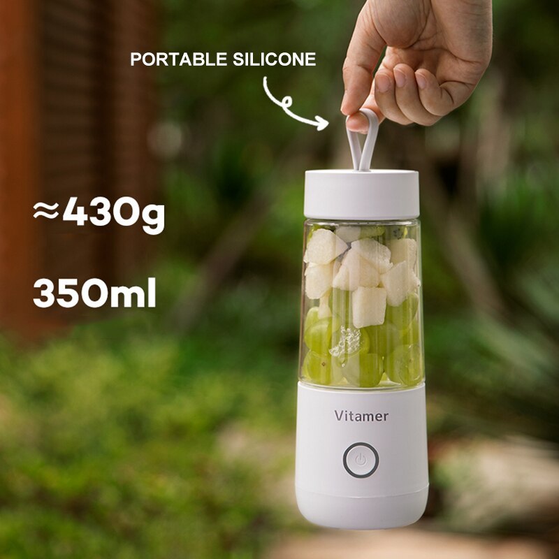 350ml Portable Blender: Electric USB Rechargeable Juicer Cup