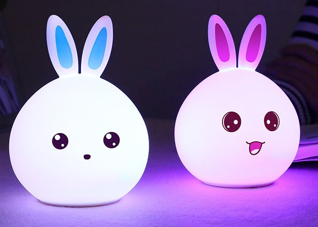 Cute Rabbit Night Light: Touch Sensor LED Lamp