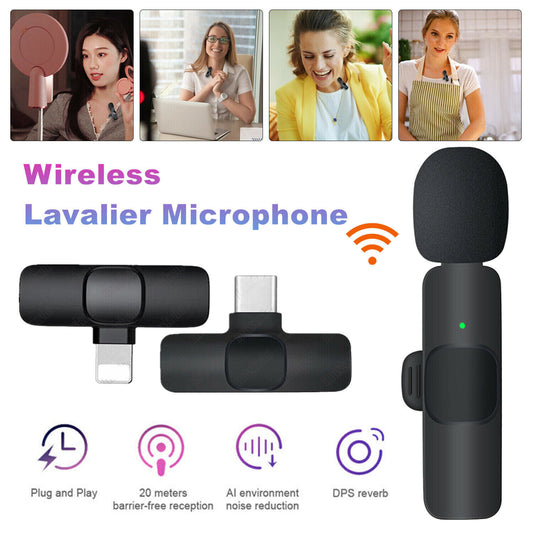 Lavalier Mini Microphone: Wireless Audio Recording for Phone, Video, and Live Streaming