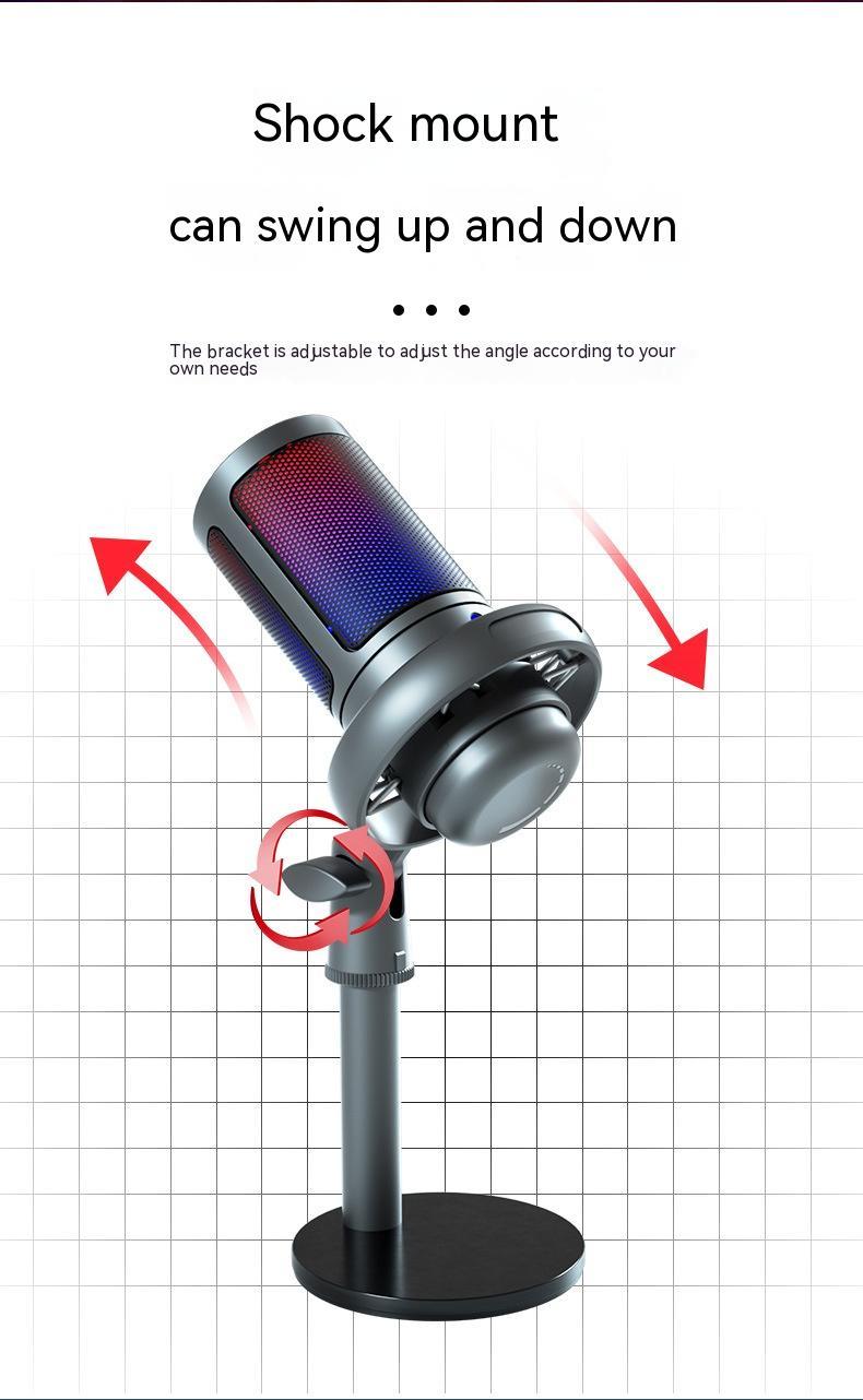 Condenser Microphone RGB Colorful Live Broadcast Wired Microphone