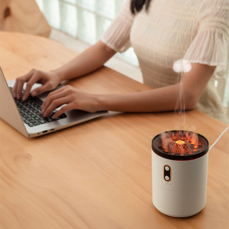 Volcanic Flame Aroma Diffuser: USB Portable Air Humidifier