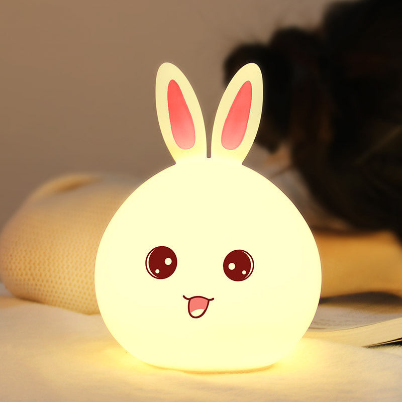 Cute Rabbit Night Light: Touch Sensor LED Lamp