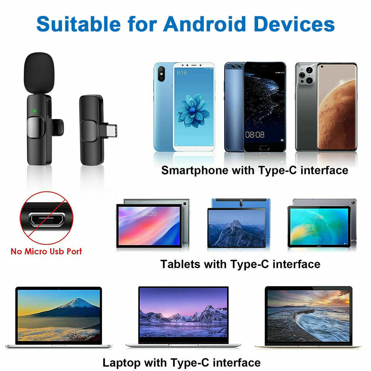 Lavalier Mini Microphone: Wireless Audio Recording for Phone, Video, and Live Streaming