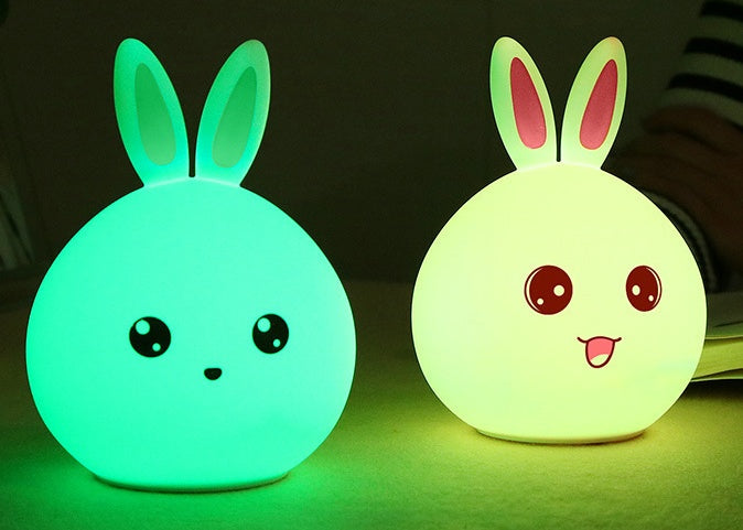 Cute Rabbit Night Light: Touch Sensor LED Lamp