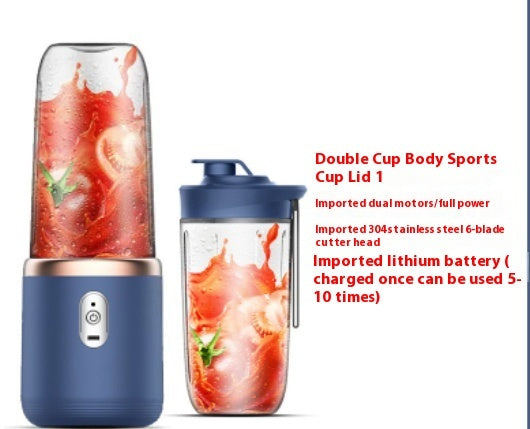 6-Blade Portable Blender: Mini Juicer Cup for Smoothies and Ice Crushing