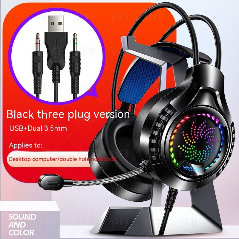 Silver Eagle Q7 Gaming Headset: Luminous USB Headphones