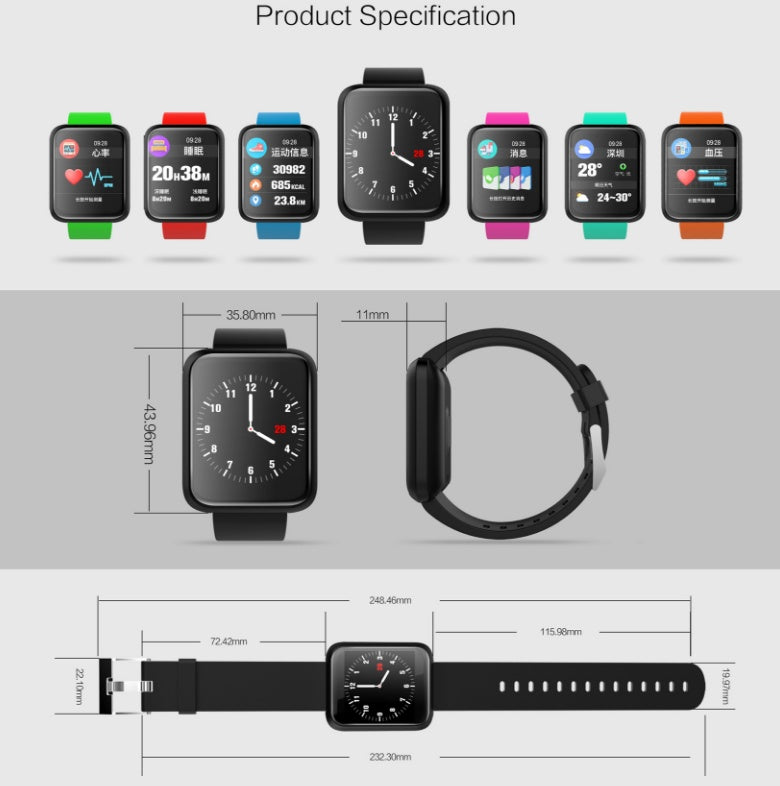 COLMI Sport3 Smart Watch: Blood Pressure, IP68 Waterproof, Fitness Tracker for iOS and Android