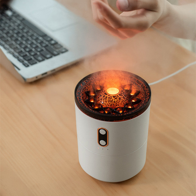 Volcanic Flame Aroma Diffuser: USB Portable Air Humidifier