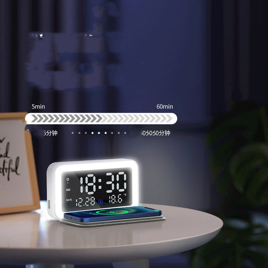 6-in-1 Wireless Charging Clock: LED Night Light and Fast Charger