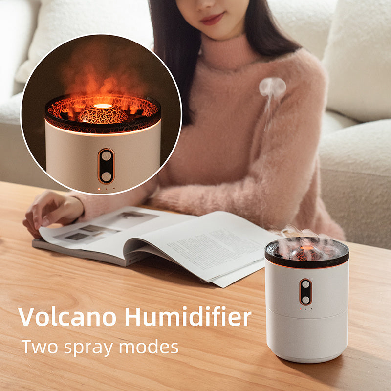 Volcanic Flame Aroma Diffuser: USB Portable Air Humidifier