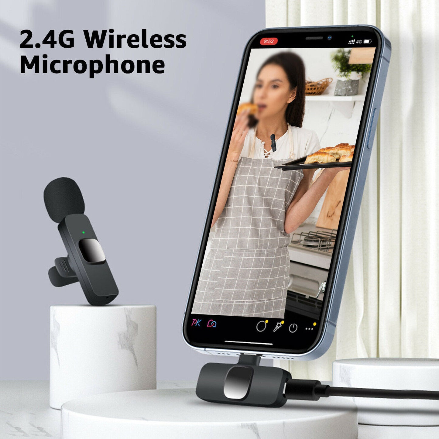 Lavalier Mini Microphone: Wireless Audio Recording for Phone, Video, and Live Streaming