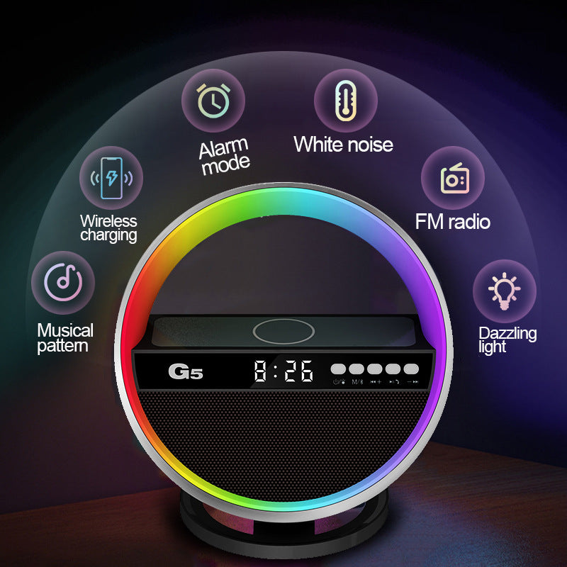 The 2024 New Multifunction RGB Night Light Wireless Charger Bluetooth Speaker Large G Ambience Light Home Decor