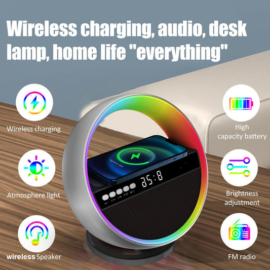 The 2024 New Multifunction RGB Night Light Wireless Charger Bluetooth Speaker Large G Ambience Light Home Decor