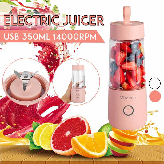350ml Portable Blender: Electric USB Rechargeable Juicer Cup