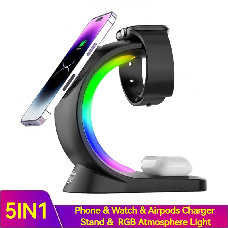 4-in-1 Magnetic Wireless Charger: Fast Charging Station