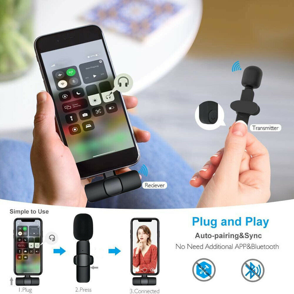 Lavalier Mini Microphone: Wireless Audio Recording for Phone, Video, and Live Streaming