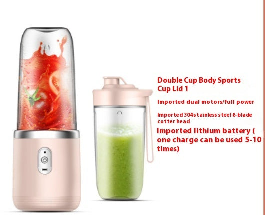 6-Blade Portable Blender: Mini Juicer Cup for Smoothies and Ice Crushing