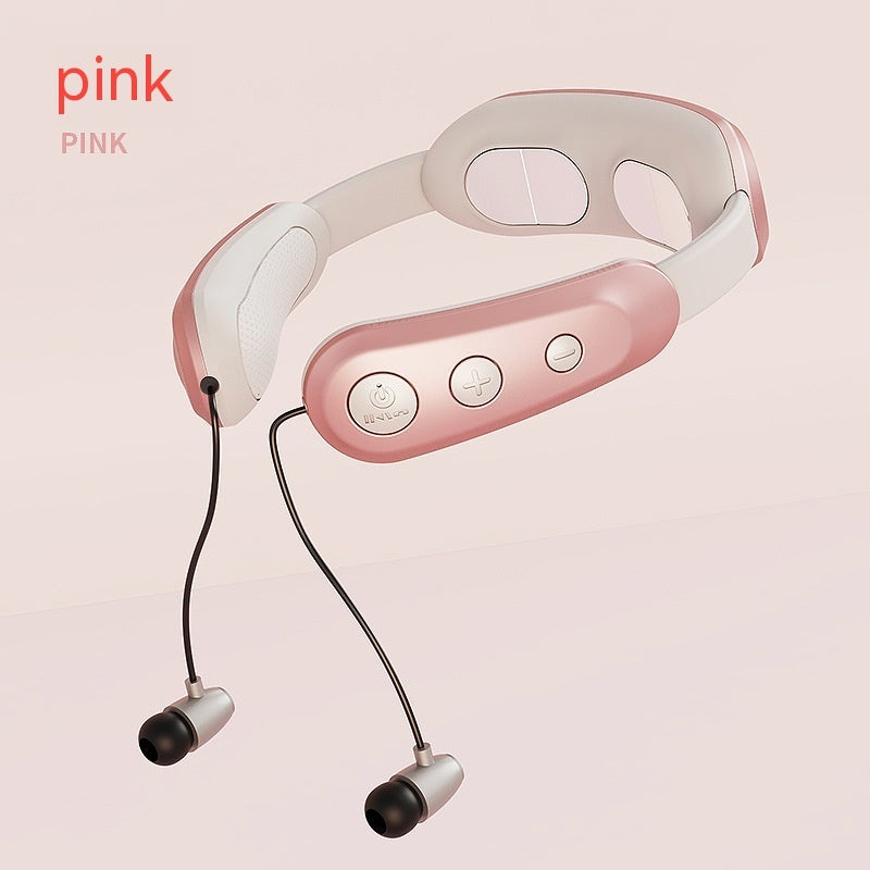 Cervical Spine Massage Instrument Bluetooth Headset 2-in-1 Intelligent Pulse Hot Compress Physiotherapy Micro